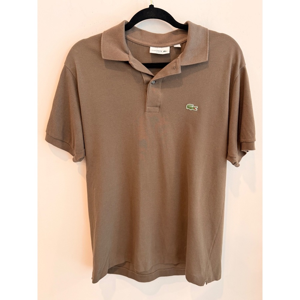 Lacoste Mens Classic Fit Cotton Pique Polo Shirt Brown Size 5 L F8455